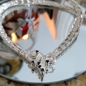 Vintage sterling and sapphire riccio necklace